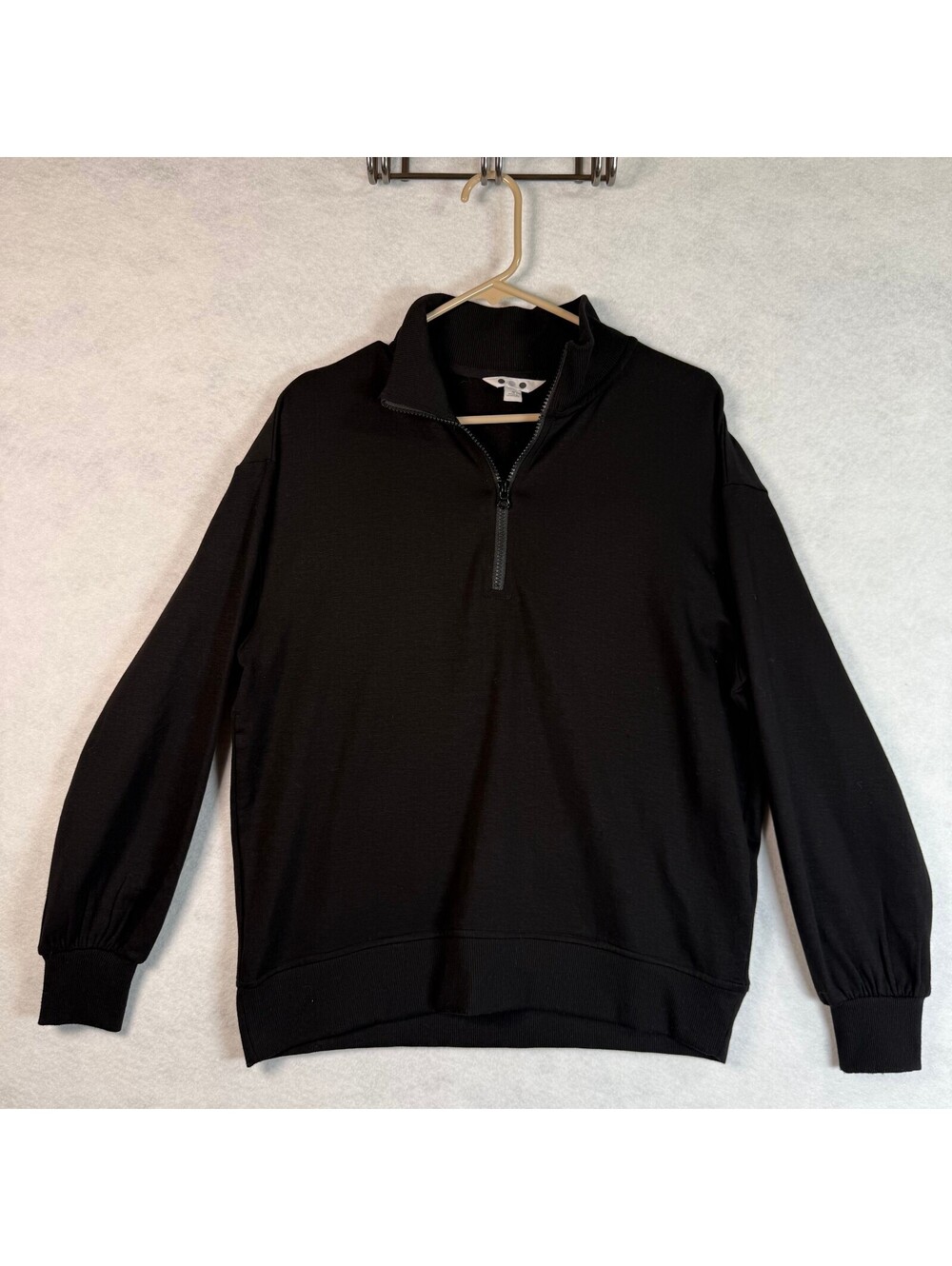 ThreeDots Black Half Zip Pullover Sweatshirt Size S